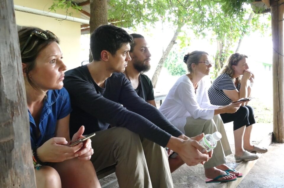 Leonie Lutz (Minimenschlein.de), Andreas Böhm (Amigo), Tobi Vorwek (Sänger), Anja (CFI Kinderhilfe)Sherree, (Leiterin Kinderdorf "Light Of Hope)